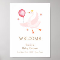 Dancing Princess Swan Balloon Baby Shower Welcome
