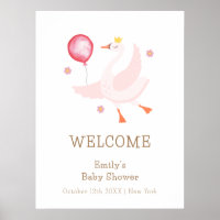 Dancing Princess Swan Balloon Baby Shower Welcome