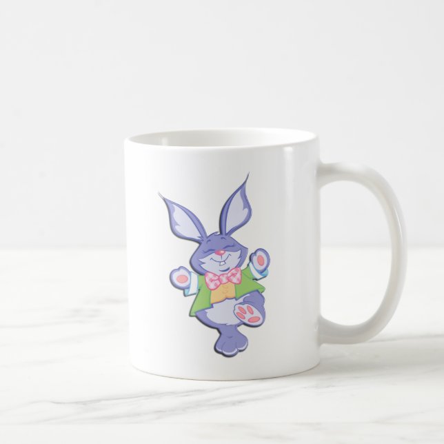 Dancing Purple Easter Bunny Coffee Mug (Right)