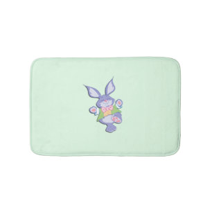 Dancing Purple Easter Bunny Mint Bath Mat