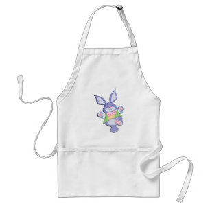 Dancing Purple Easter Bunny Mint Standard Apron