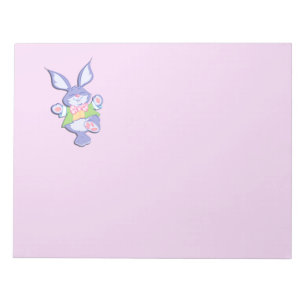 Dancing Purple Easter Bunny Notepad