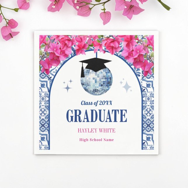 Dancing Queen Disco Ball Graduation Party Napkin (Creator Uploaded)