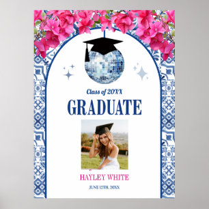 Dancing Queen Disco Ball Graduation Party Welcome Poster