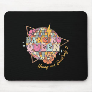 Dancing Queen Foral 17th Birthday Disco Ball  Mouse Pad