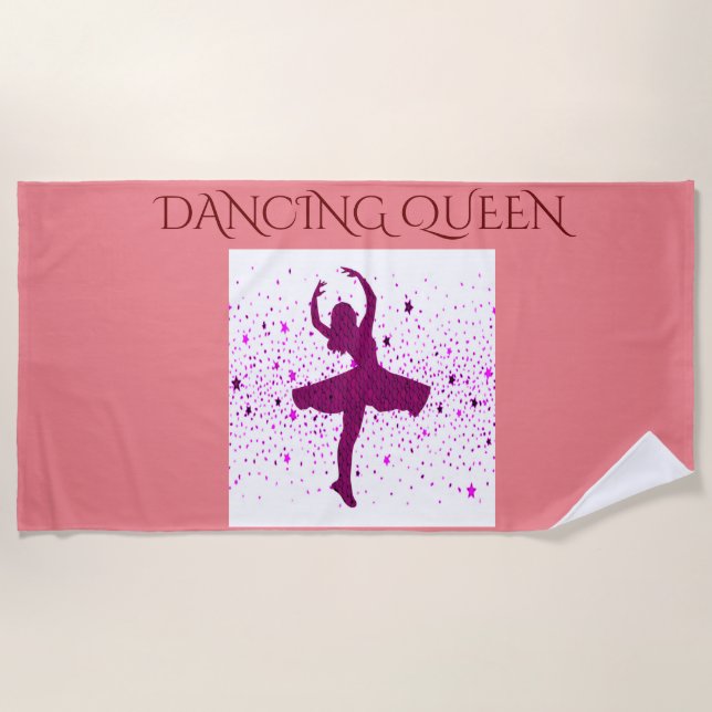 DANCING QUEEN girl's beach towel. Beach Towel (Front)