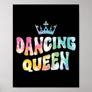 Dancing Queen Groovy Tie Dye Ladies Night Party Fu Poster