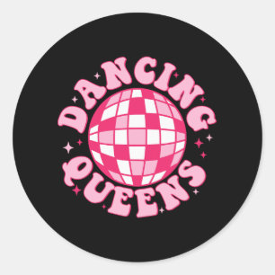 Dancing Queen Retro Bridesmaids 70’s Disco Bachelo Classic Round Sticker