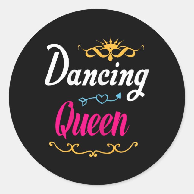 Dancing Queen Retro Modern Way  Classic Round Sticker (Front)