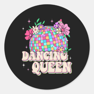Dancing Queen Shirt Retro Dance Mum 70s 80s Classic Round Sticker