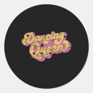 Dancing Queen Shirt Vintage Dancing 70s 3  Classic Round Sticker