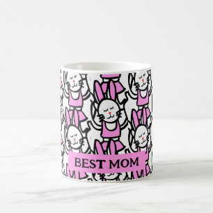Dancing Rabbit Mug, Personalised Mother's Day Gift Coffee Mug