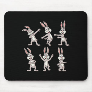 Dancing Rabbits Easter Dance Challenge Boys Girls Mouse Pad