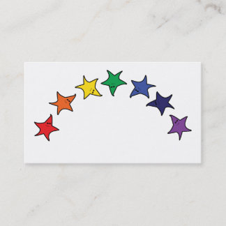Dancing rainbow stars business card