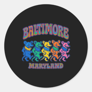Dancing Rats Ltimore Maryland Beach Rainbow Pride Classic Round Sticker