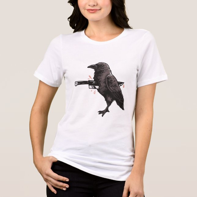 Dancing Raven Gothic Minimalist Tee (Front)