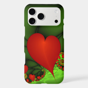 Dancing Red Hearts Modern Abstract Fractal Art