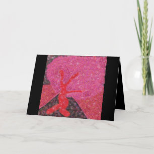 Dancing red tree with glitter Tu B'Shvat ט״ו בשבט  Holiday Card