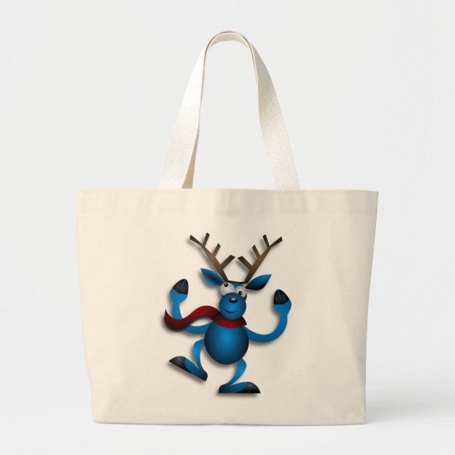 DANCING REINDEER LARGE TOTE BAG (Front)