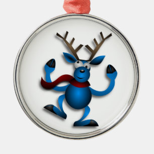 DANCING REINDEER METAL TREE DECORATION