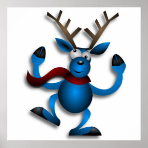 DANCING REINDEER POSTER