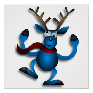 DANCING REINDEER POSTER