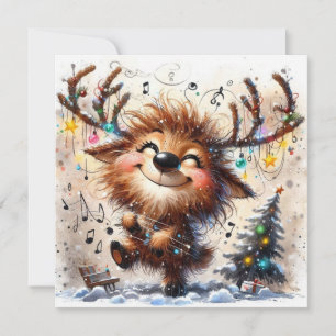 dancing reindeer wall Greeting Card