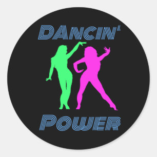 Dancing - Retro Dancin' Power Girls Classic Round Sticker
