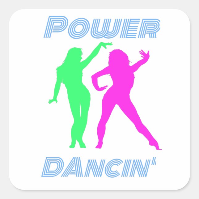 Dancing - Retro Power Dancin 'Girls Square Sticker (Front)