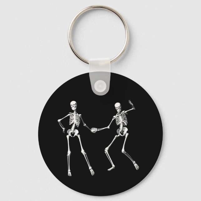 Dancing Retro Skeletons Keychain (Front)