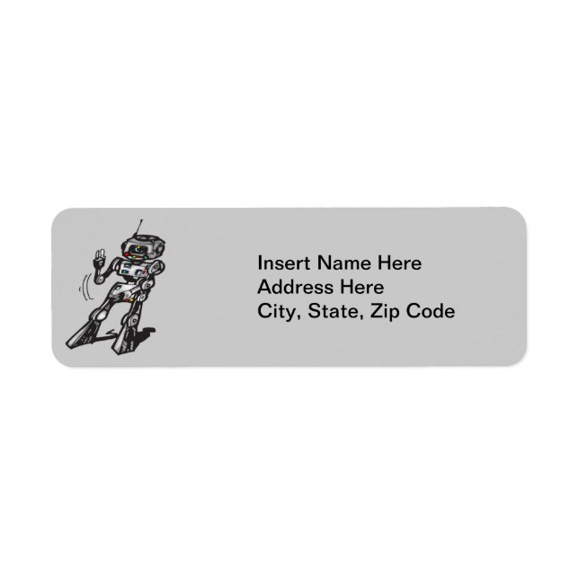 Dancing Robot Return Address Label (Front)