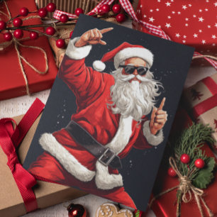 Dancing Rocker Santa Holiday Card