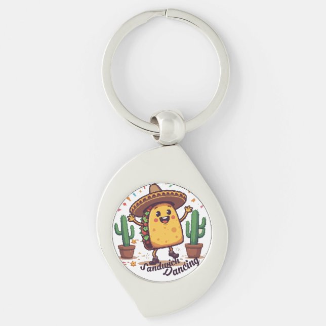 Dancing Sandwich Fiesta Key Ring (Front)