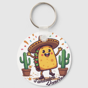 Dancing Sandwich Fiesta Key Ring