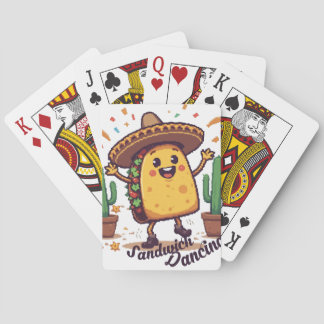 Dancing Sandwich Fiesta Playing Cards