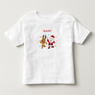 Dancing Santa and Reindeer Christmas Party Toddler T-Shirt