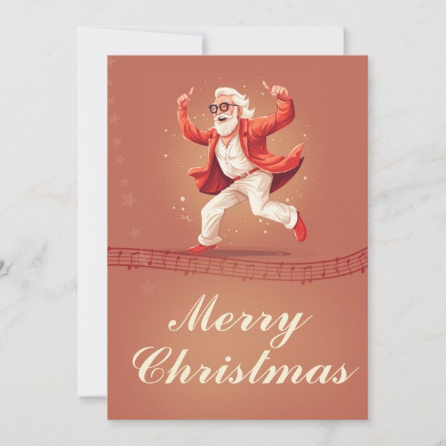 Dancing Santa Claus Holiday Card (Front)