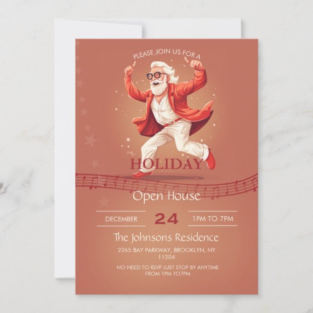 Dancing Santa Claus Invitation (Front)