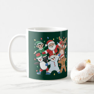Dancing Santa Elf and friends Coffee Mug