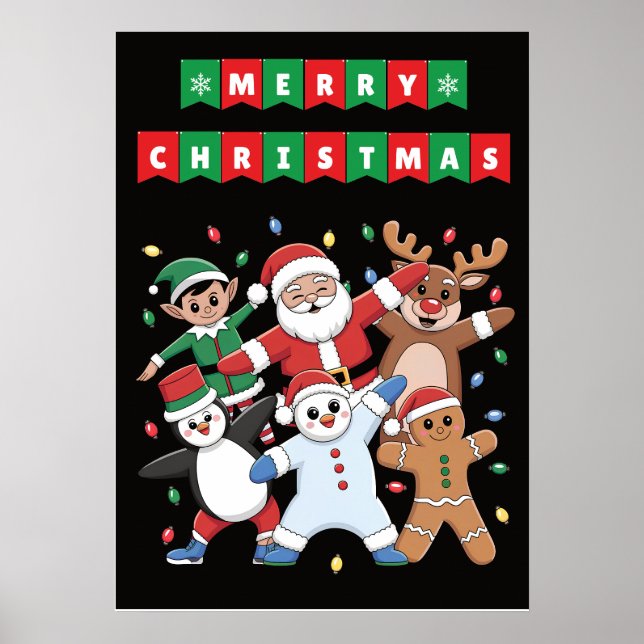 Dancing Santa Elf and friends Holiday  Poster (Front)