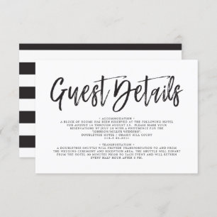 Dancing Script Black   White   Guest Details Invitation
