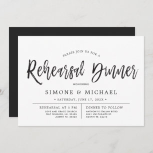 Dancing Script   Minimal Rehearsal Dinner Invitation