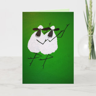 Dancing Sheep Greeting Card