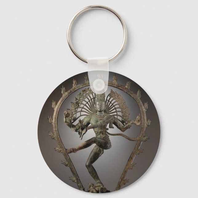 Dancing Shiva statue photo Key Ring (Front)