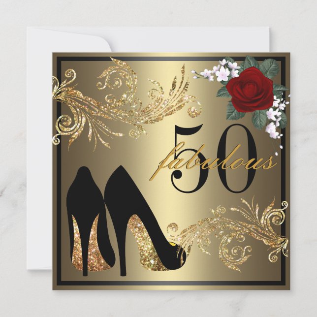 Dancing Shoes - Fabulous 50th Birthday Invitation (Front)