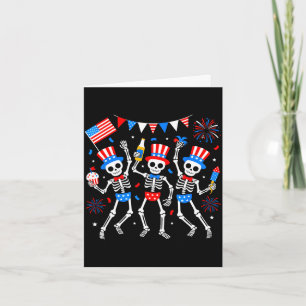 Dancing skeleton 4th of july merica usa american card