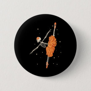 Dancing Skeleton Ballerina Ballet Dance Halloween 6 Cm Round Badge