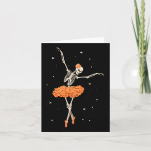 Dancing Skeleton Ballerina Ballet Dance Halloween Card