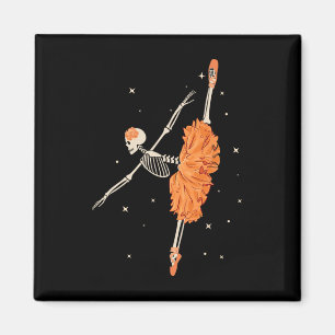 Dancing Skeleton Ballerina Ballet Dance Halloween Magnet