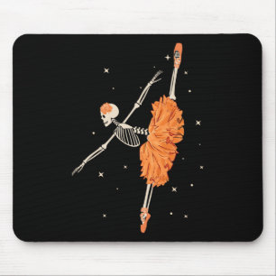 Dancing Skeleton Ballerina Ballet Dance Halloween  Mouse Pad
